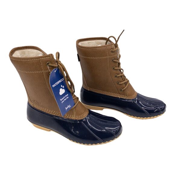 JBU Jambu Womens Waterproof Winter Duck Boots  Maplewood  Navy Blue Tan 8 or 11 - Picture 3 of 8